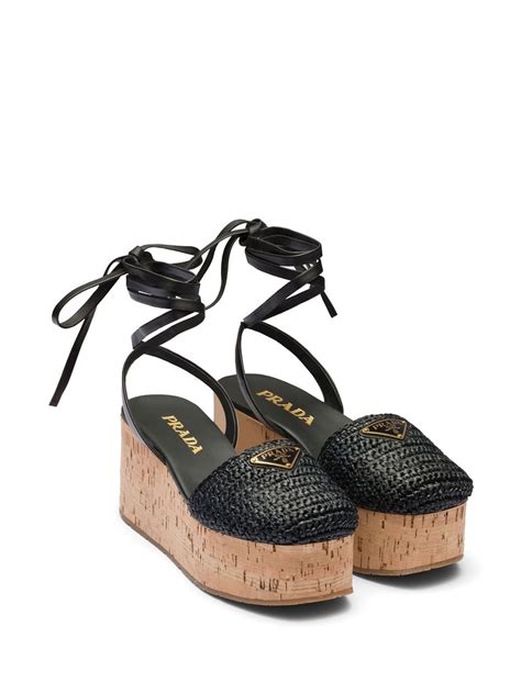 prada raffia platform sandals